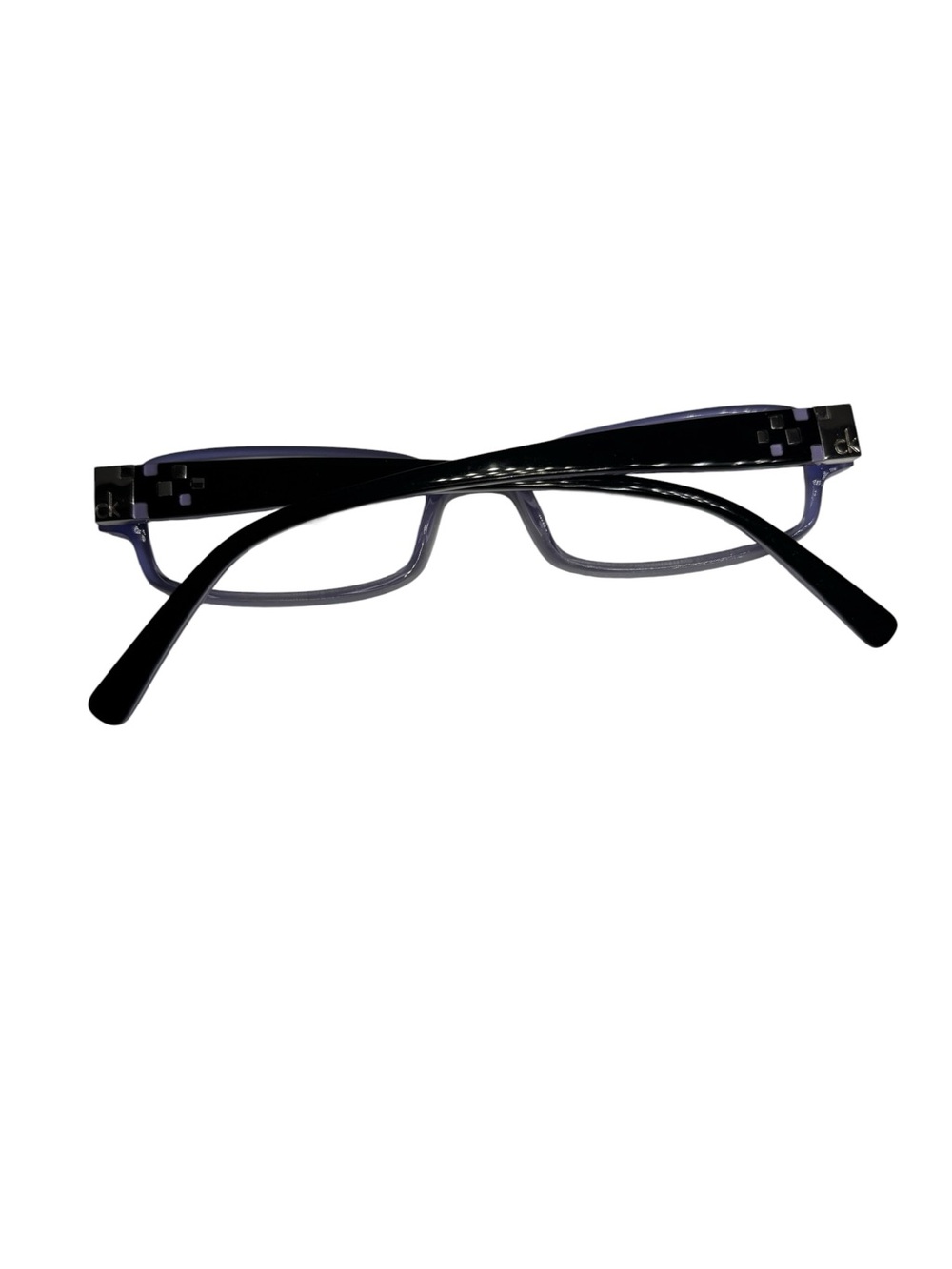 Vtg Y2K Calvin Klein Eye Glasses CK5689 008 Black Purple Rectangular 48-16-135 - Picture 4 of 7
